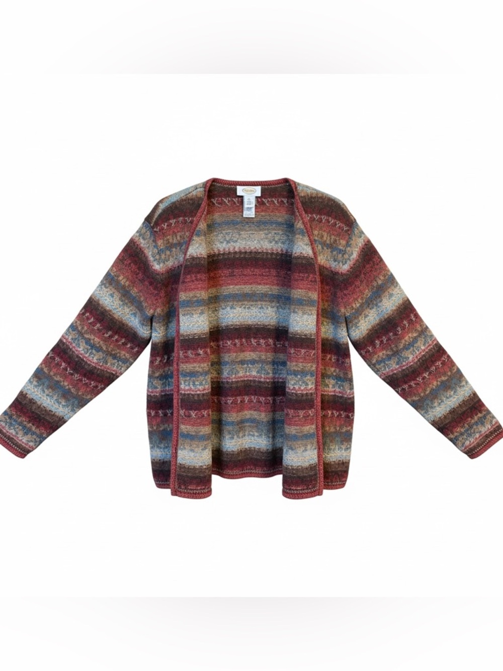 Button Front Multicolor Fair Isle Cardigan Sweater - Women